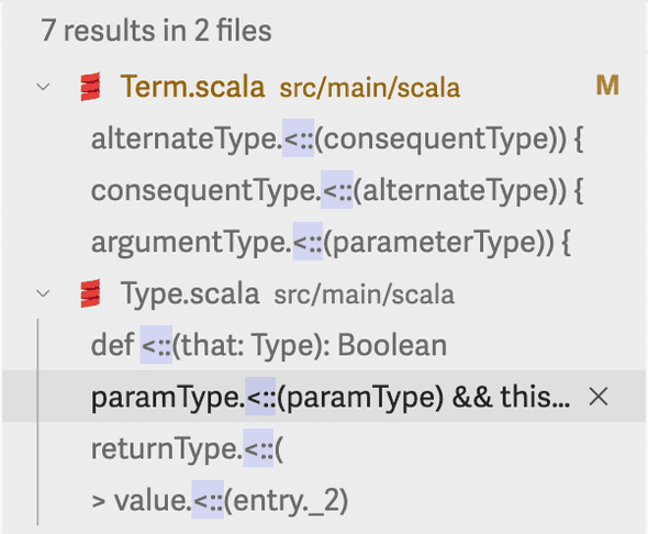 Find usage of the operator.